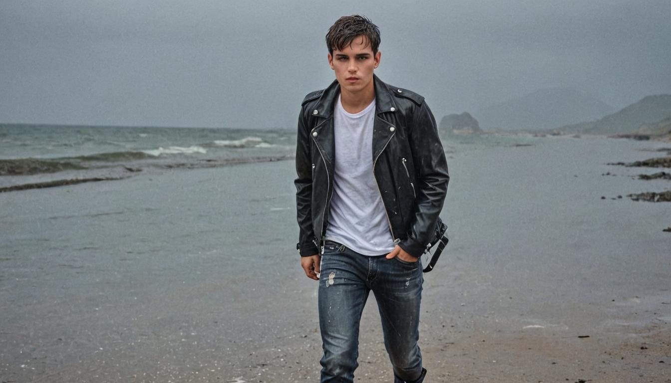 Boy in the rain
