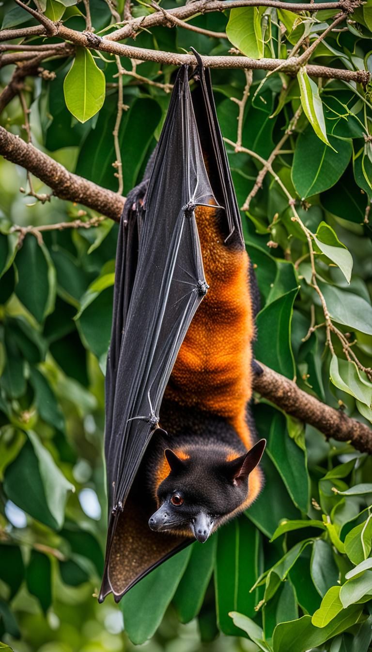 Wide flying foxes are herbivores that feed on nectar, pollen...