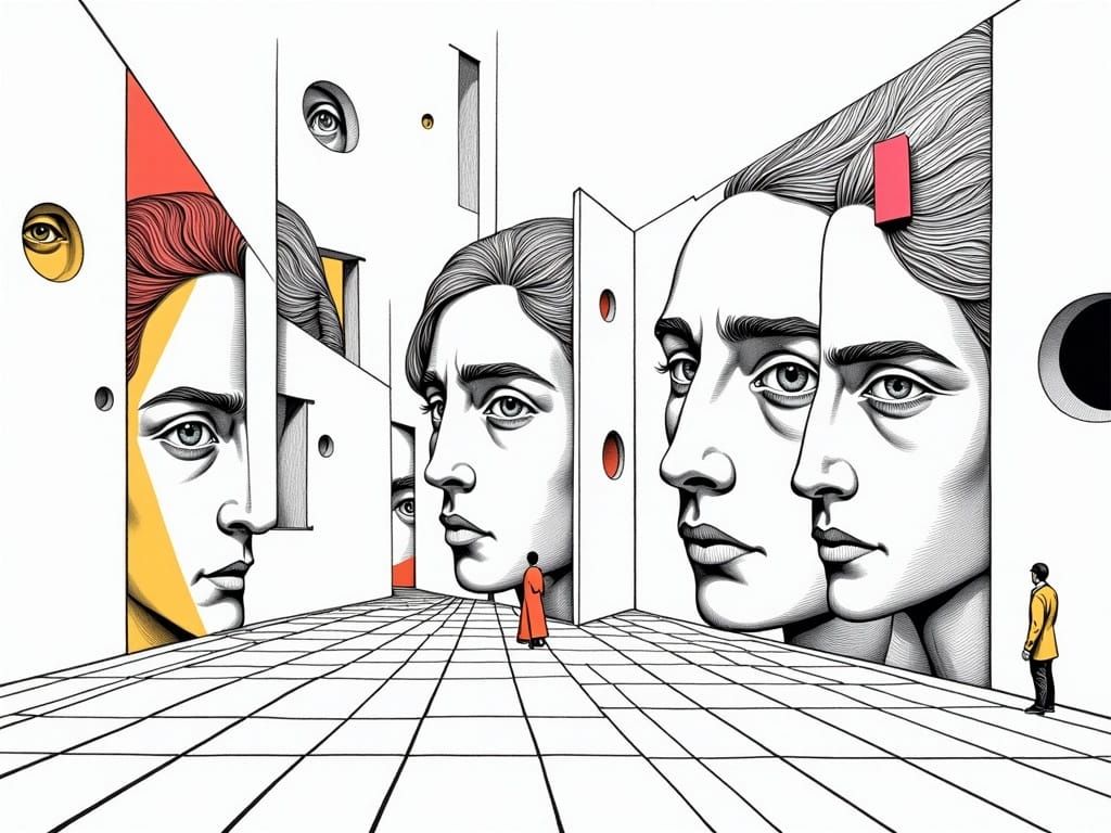 <lora:zz:1.0> Faces <LoRA:1.3> ,  style art work, high resolution cinematic doorways, vibrant colors, with focus on sharp details,  etched,...