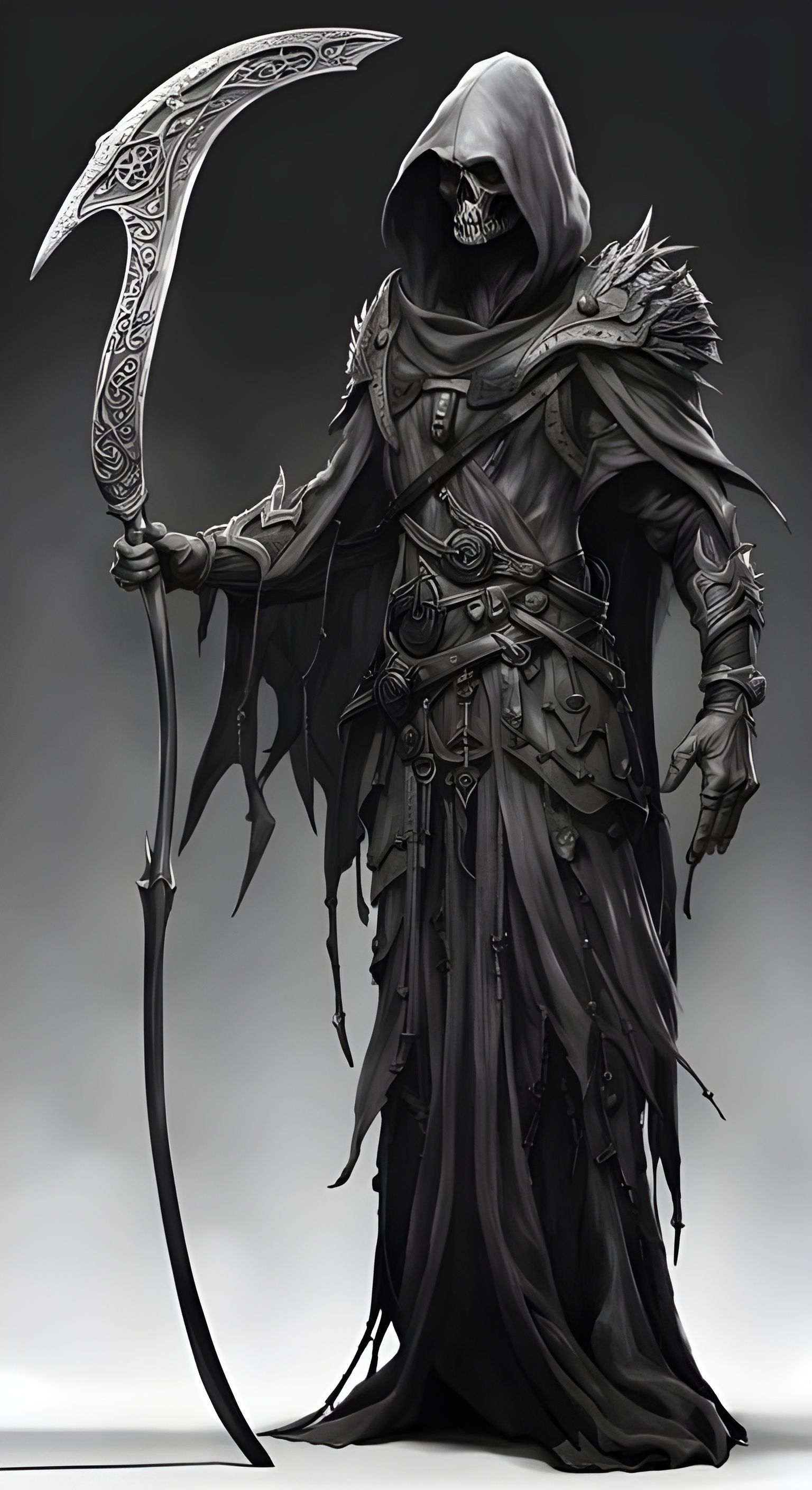 Necromancer with scythe - AI Generated Artwork - NightCafe Creator