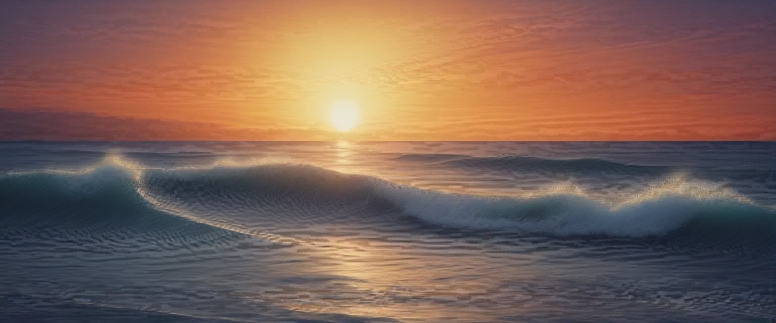 sunset waves at 5 different step counts