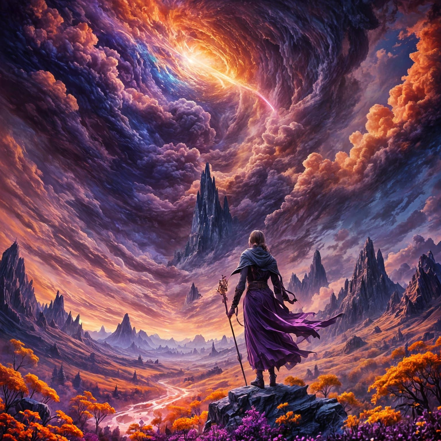 Ascendant in the crimson sky  by @Night Shadows