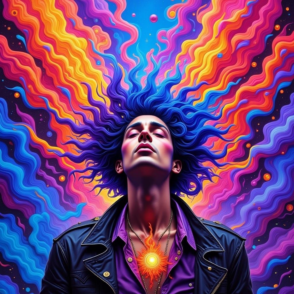  <lora:Sunshine of Yer Love:1.0> psychedelic man