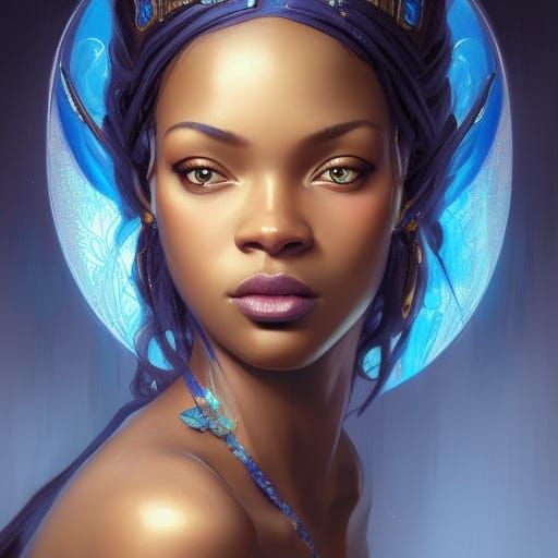 black princess with blue eyes - AI Generated Artwork - NightCafe Creator