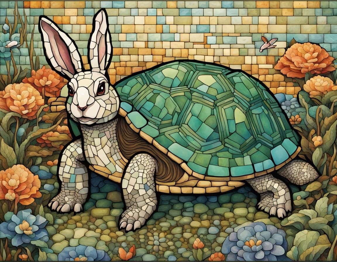 Tile Turtle Bunny - AI Generated Artwork - NightCafe Creator