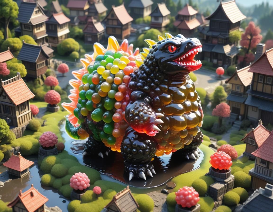 Boba Jelly Godzilla Dropping Pearls