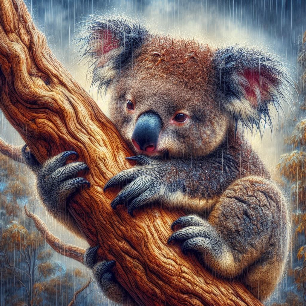 koala in rain  by @gladiator