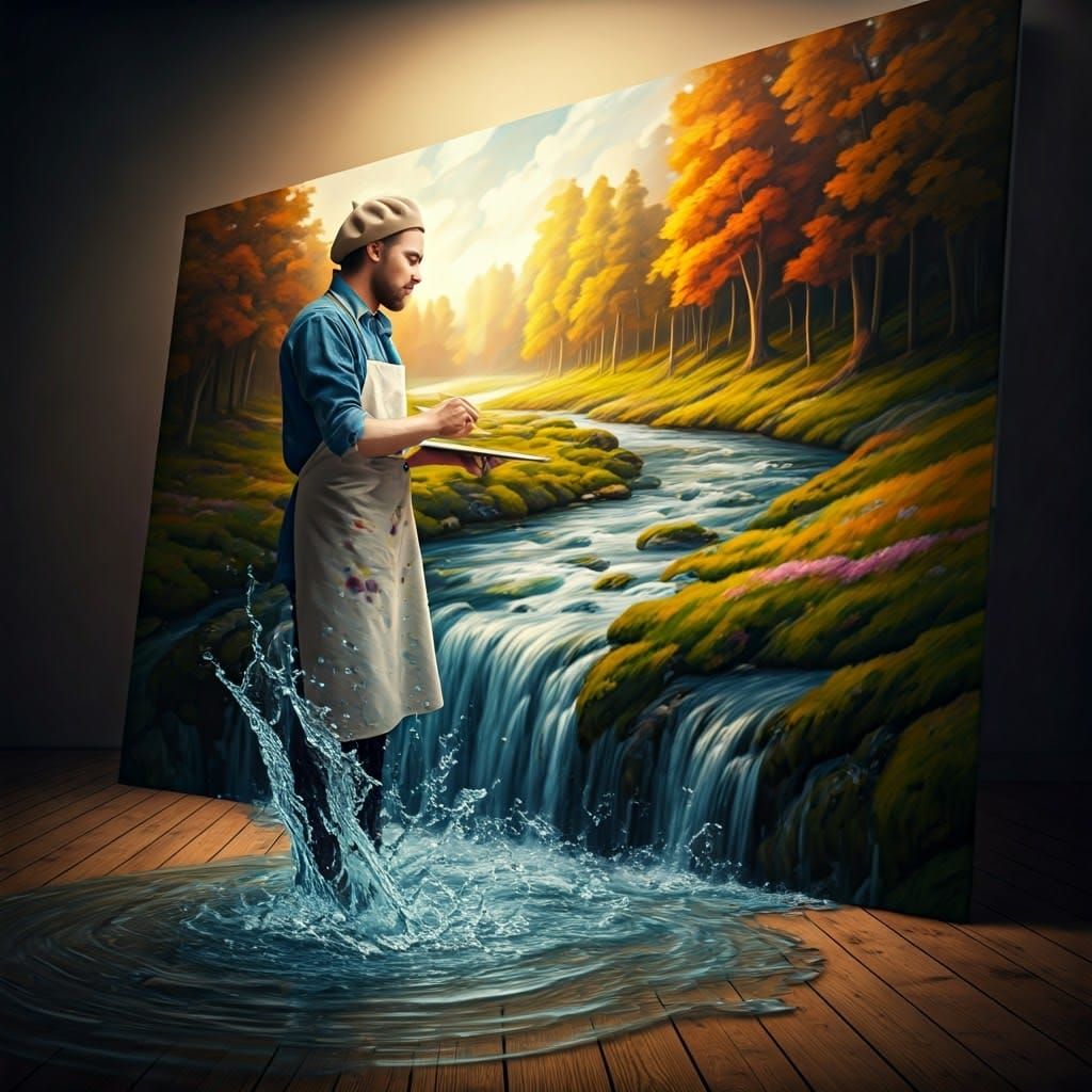 The surreal painter  by @Neonvaporcreator