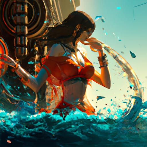Hyperdetailed Concept Art in Orange and Teal