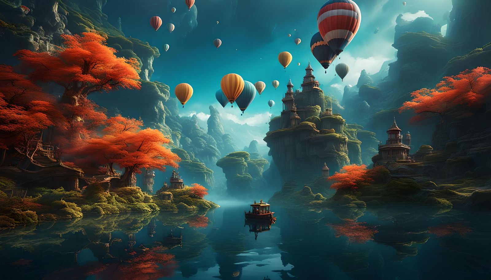 Floating in Hot Air Balloons to a Whimsical Fantasy World