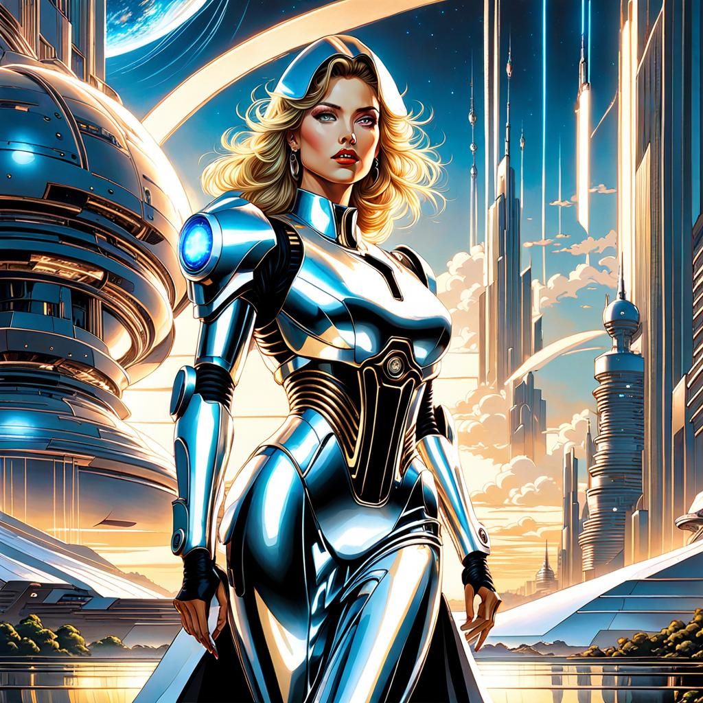 Robot Gals of the Retro Future  by @Grandgousier