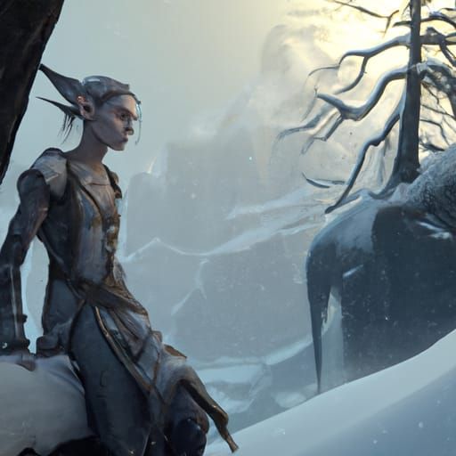 a elf in the snow