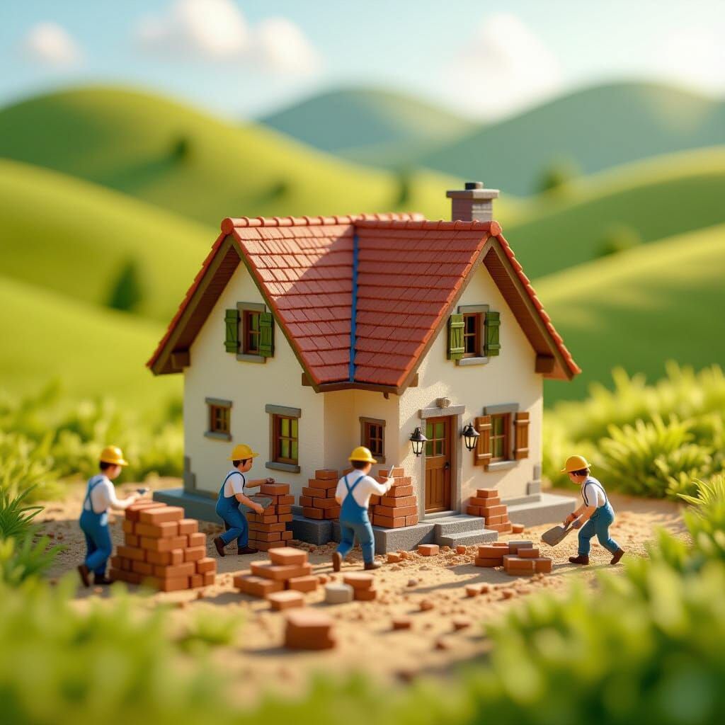 Tiny Builders Construct Quaint Villa on Green Hills