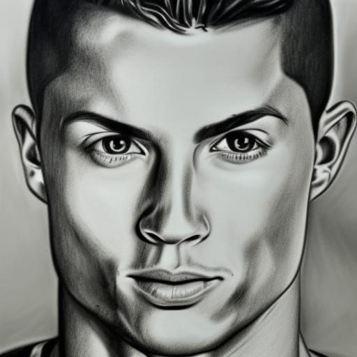 Cristiano Ronaldo | Charcoal Pencil Portrait by renzofry-art on DeviantArt