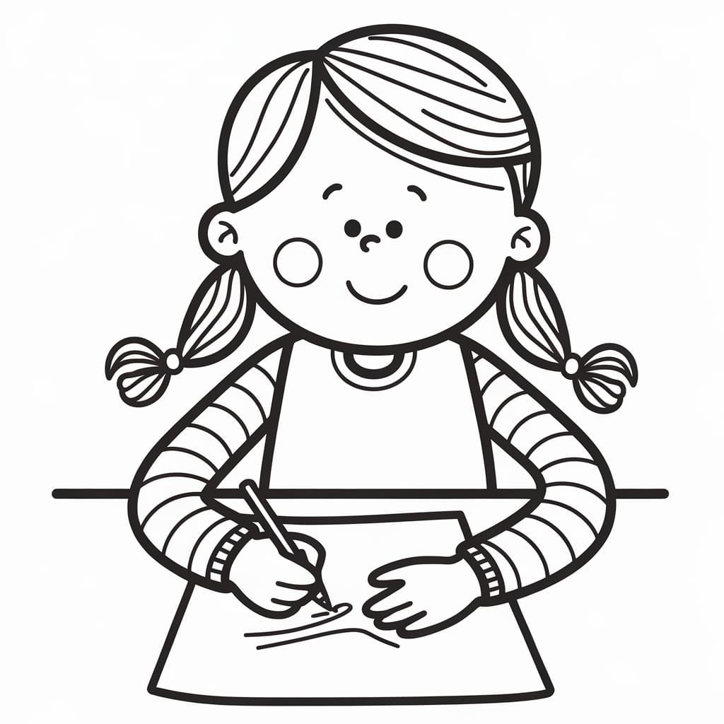 Cute Girl Creates Artwork in a Cozy Setting