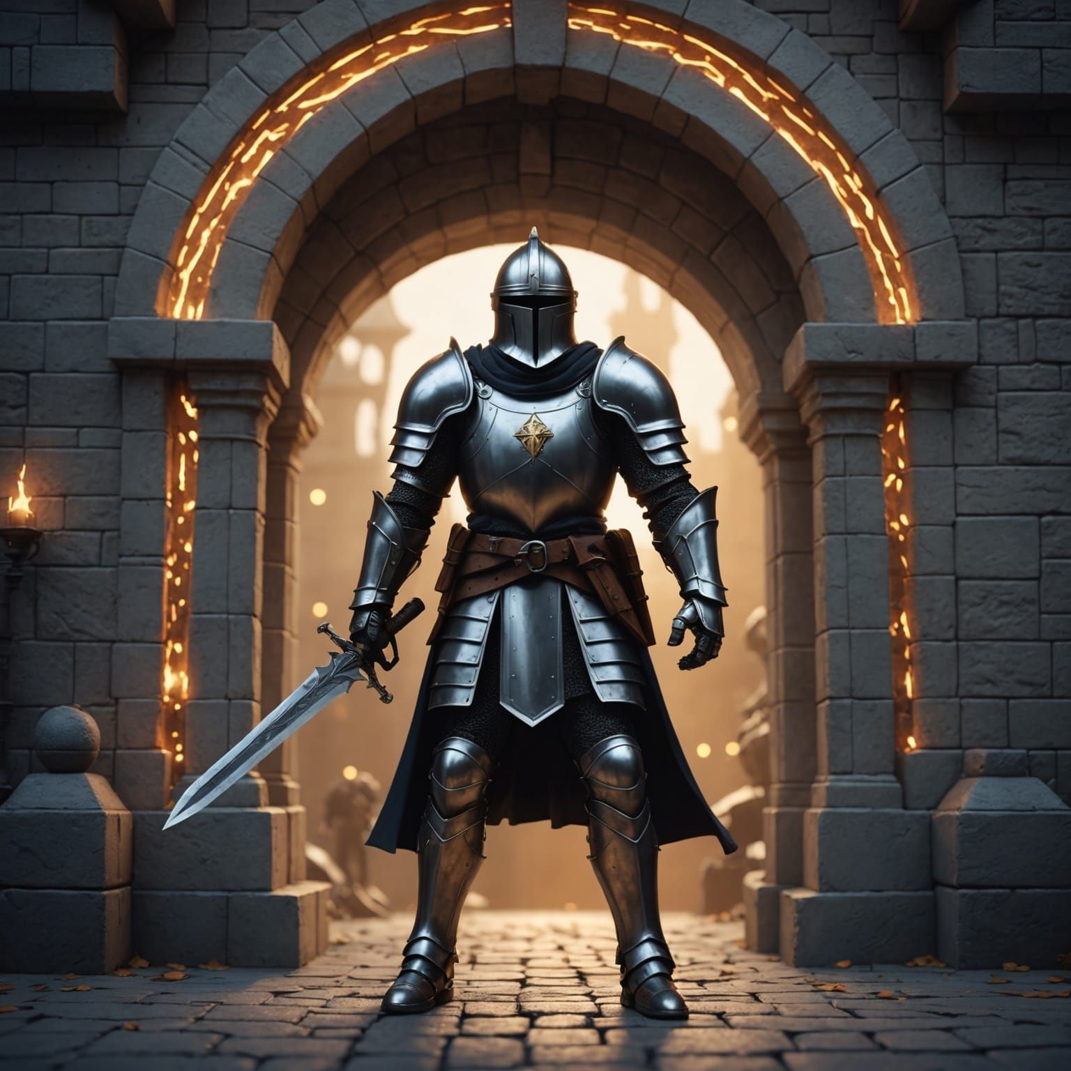 Epic Knight Before Portal: 3D Render