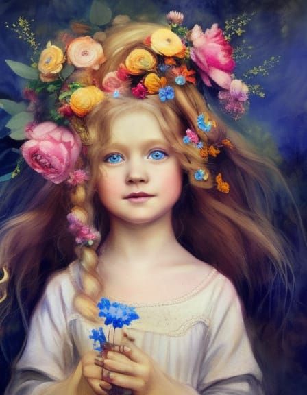 Flower Girl 53 - AI Generated Artwork - NightCafe Creator