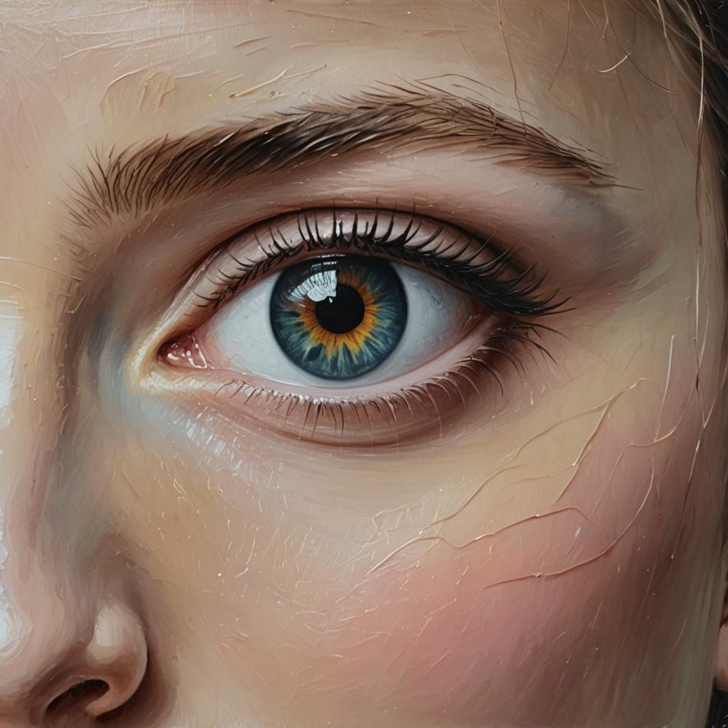Oil painting of a lover's eye
