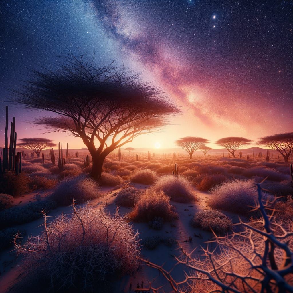 Khejri trees in the desert