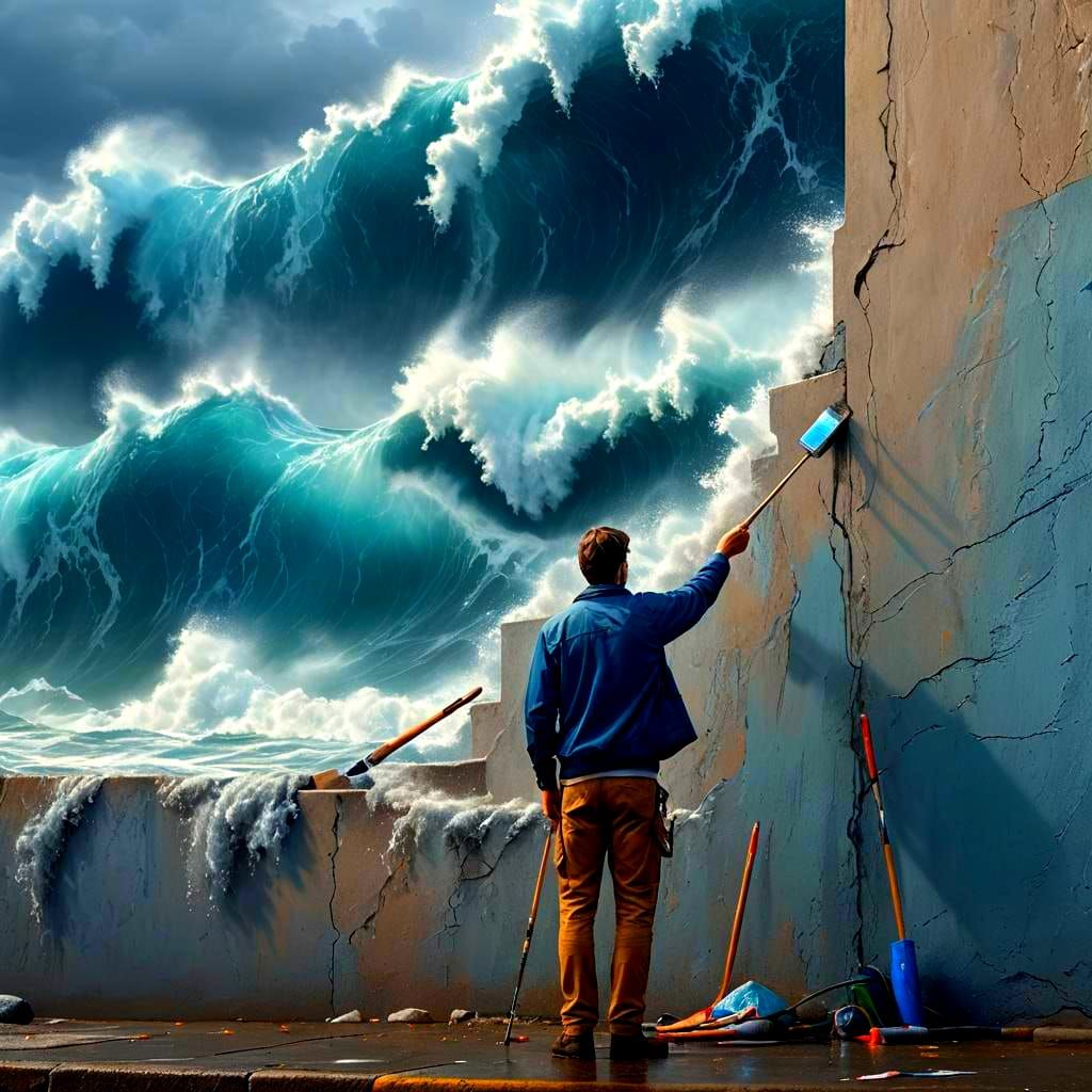 Painting a seastorm  by @Nanou the only real one