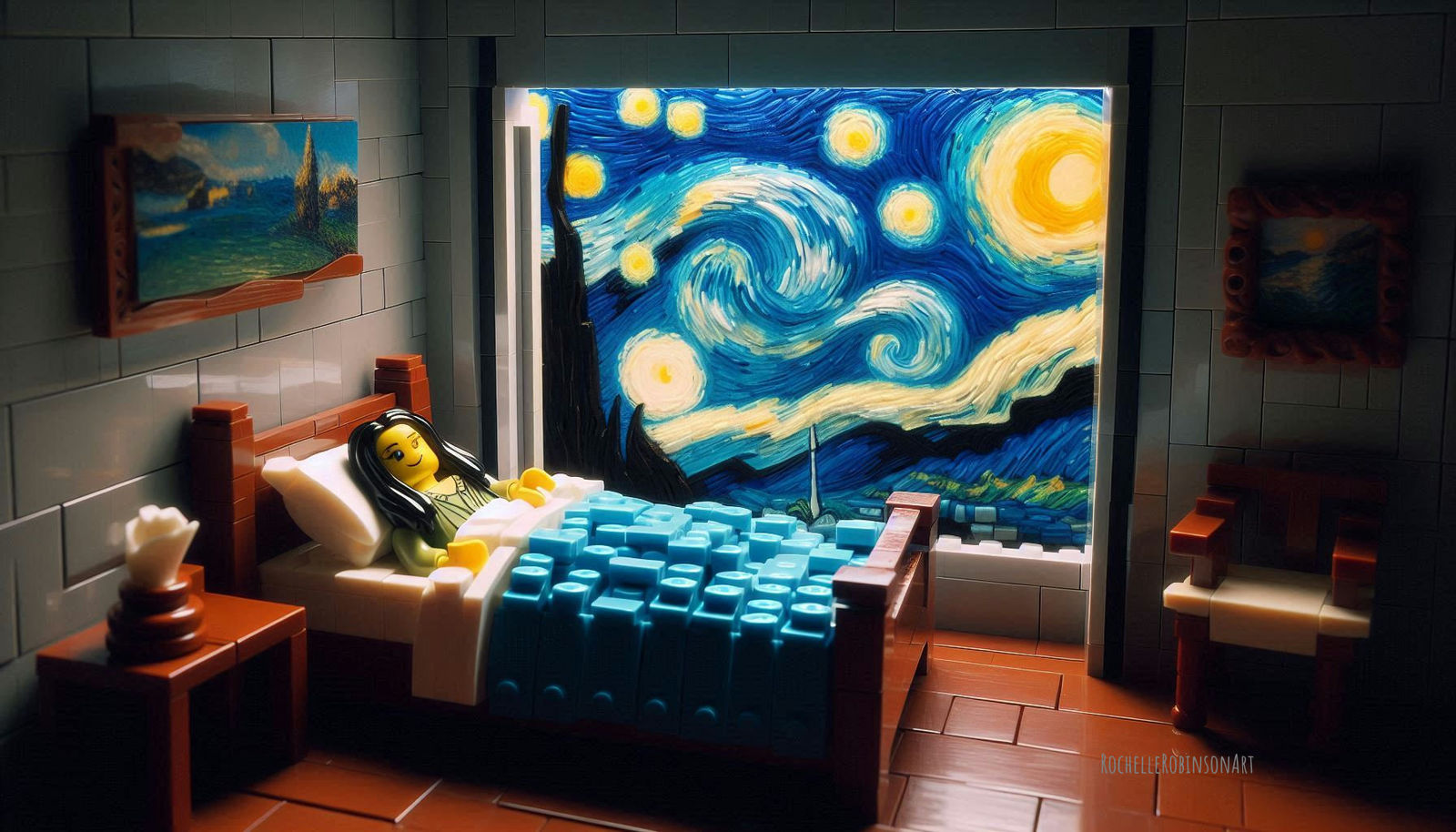 Mona Lisa 2025 - Resting Under A Starry Night - Lego Art