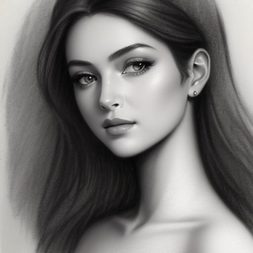 beautiful elegant woman charcoal drawing - AI Generated Artwork ...