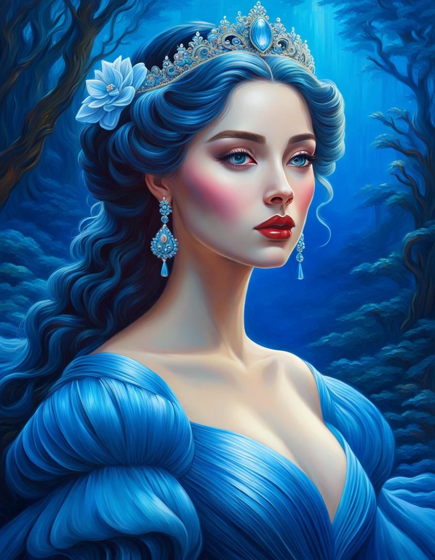 Silky Blue Princess - AI Generated Artwork - NightCafe Creator