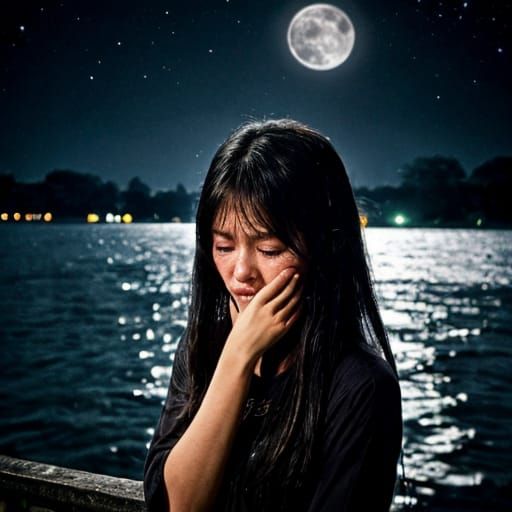 A tears of regrets, a Malay pontianak crying under the moon ...