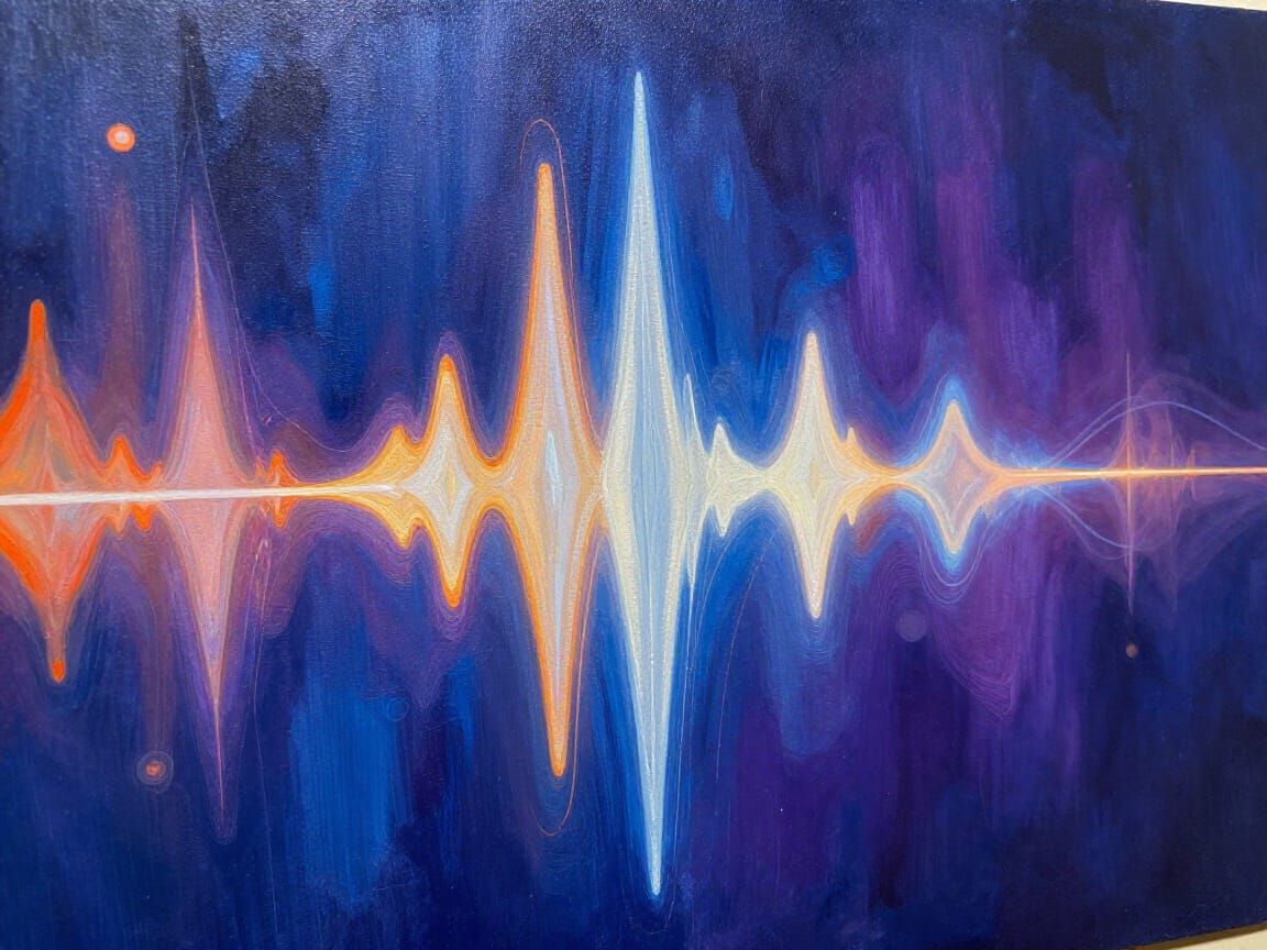 Abstract Sound Waves Creation in Vibrant Digital Art