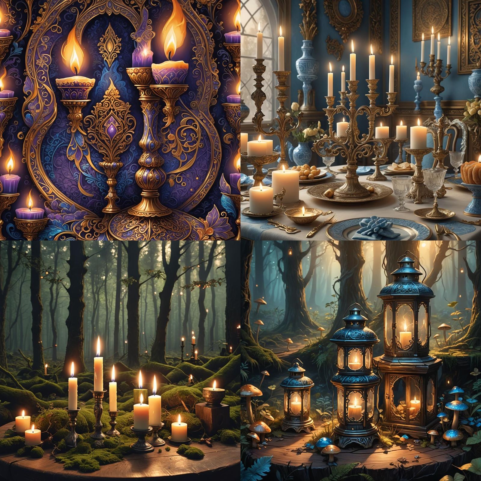 Sabbath Candles in Detailed Digital Matte Painting