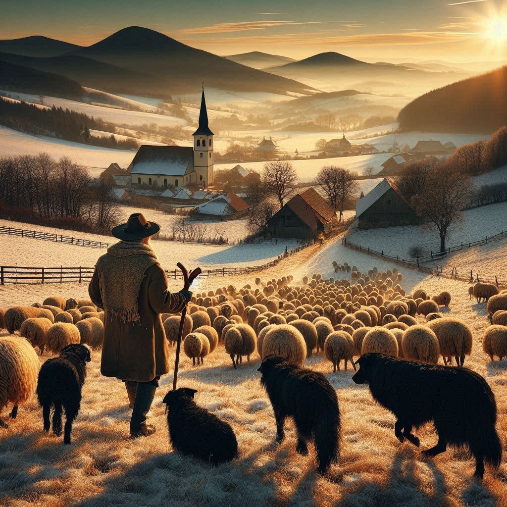 The shepherd takes the sheeps to winter #1