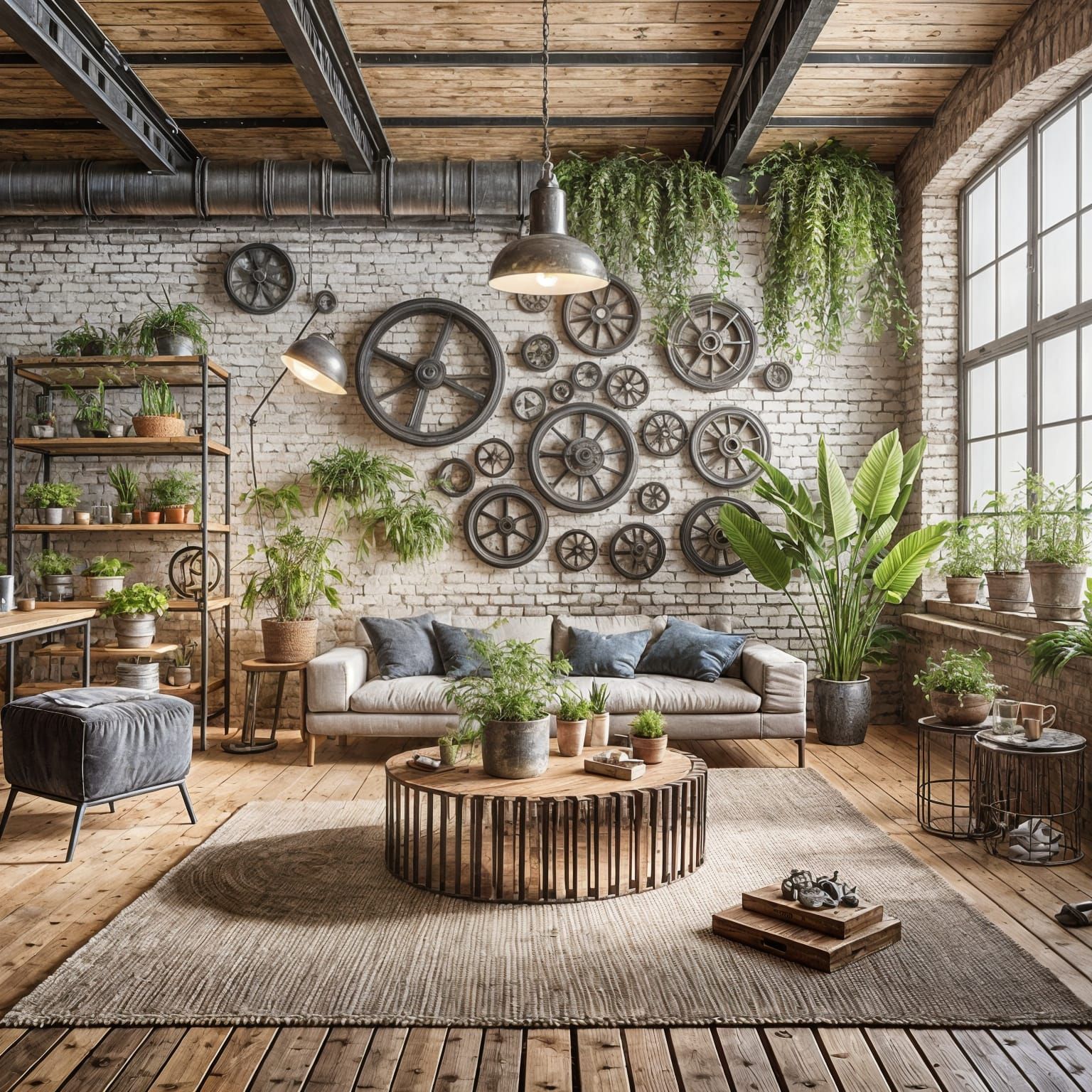 éco-industrielle déco, eco-industrial decor  by @FleurTerreur