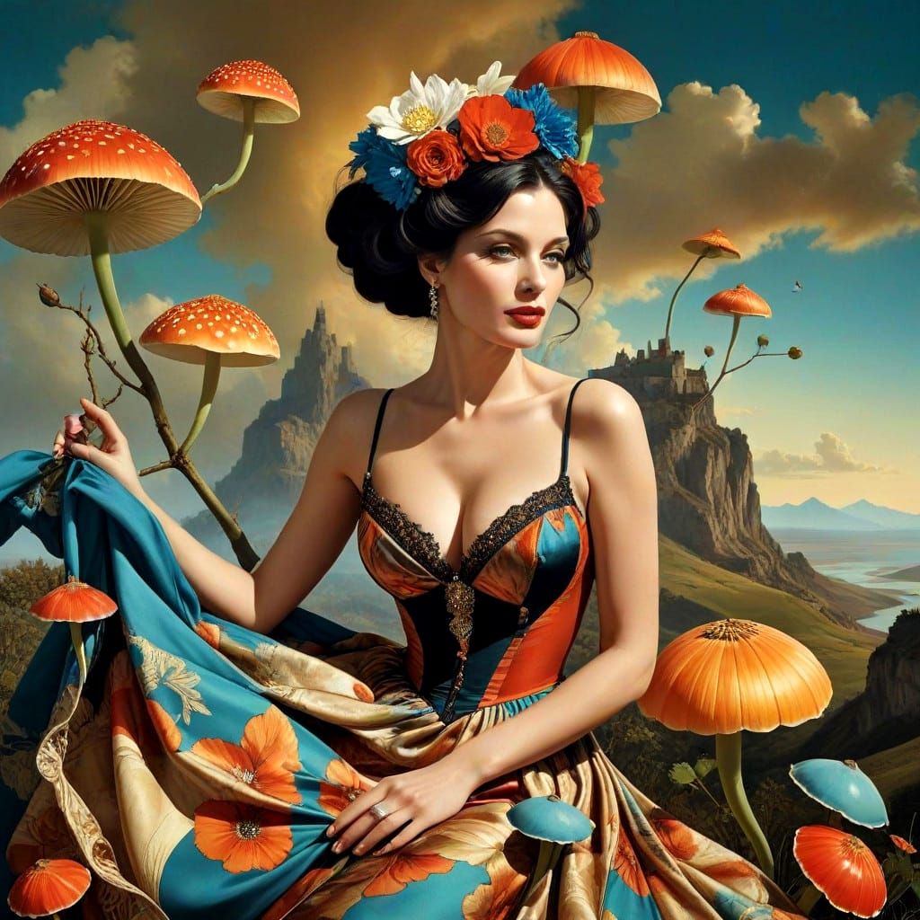 Charismatic Lady in Glamorous Outfit, Captivating Portrait i...