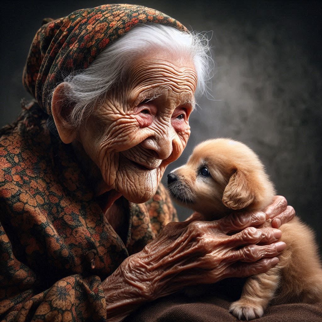 Woman and Puppy