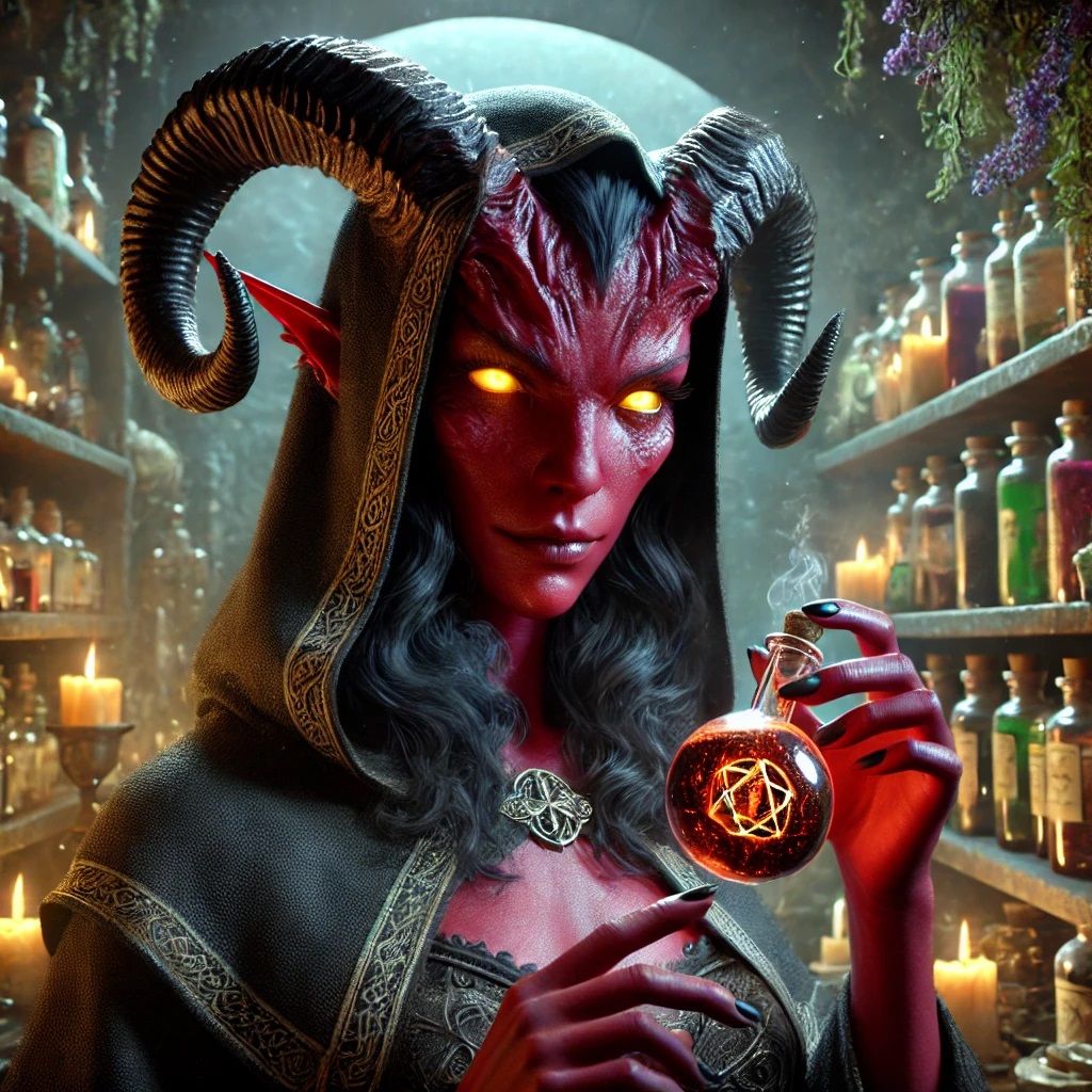 Vashara Nightshade, Owner of "The Alchemist's Cauldron"