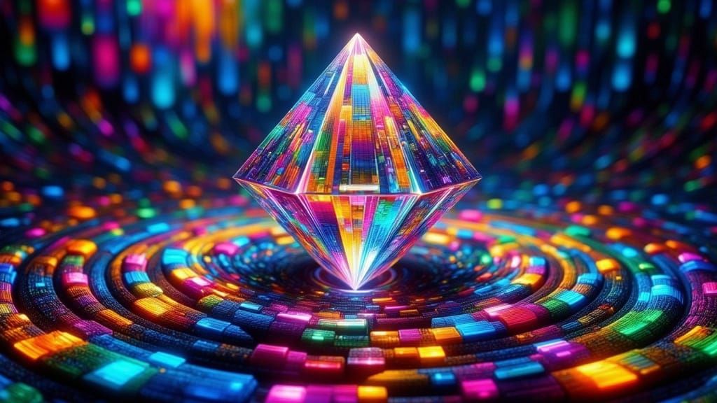 > A majestic crystal prism floats in the center ...  by @The Carlyle