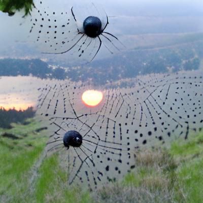 spiders come out at dusk to bask in the last moments of sun,...