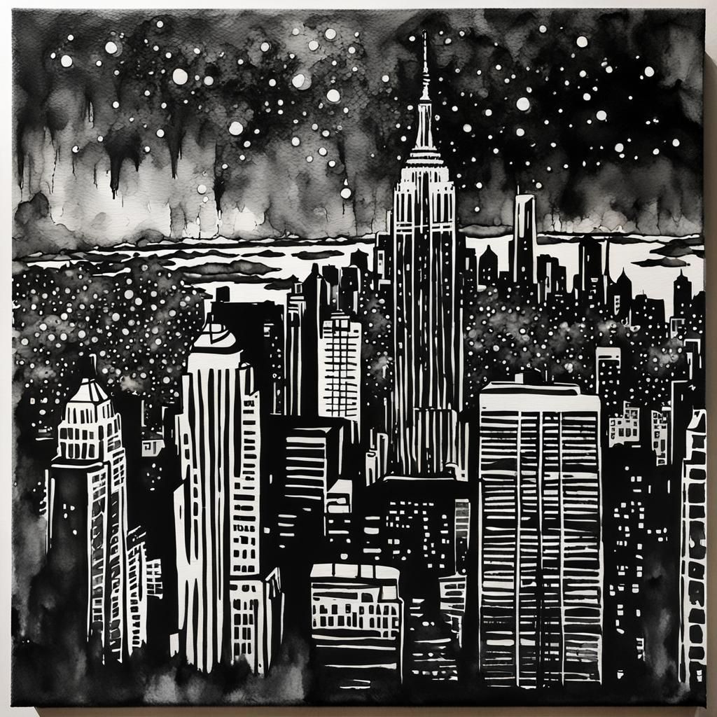 Empire State Building

Thick black ink scratched on a rough ...