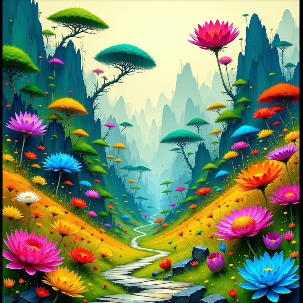 Lush Landscape of Vibrant Genetic Plants