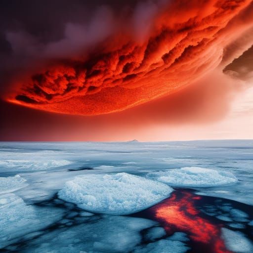 Clouds of fire, Lake of ice