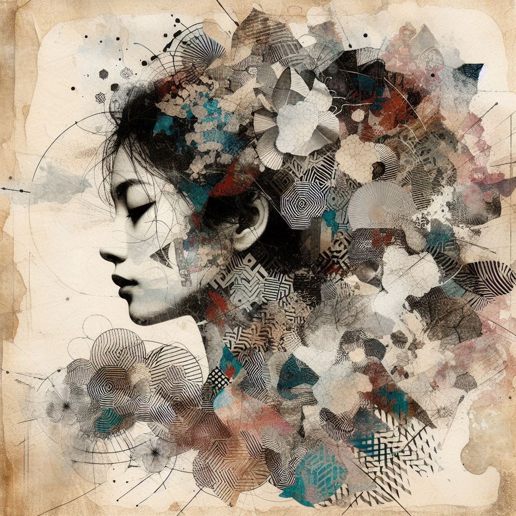 Japanese ink/collage for model