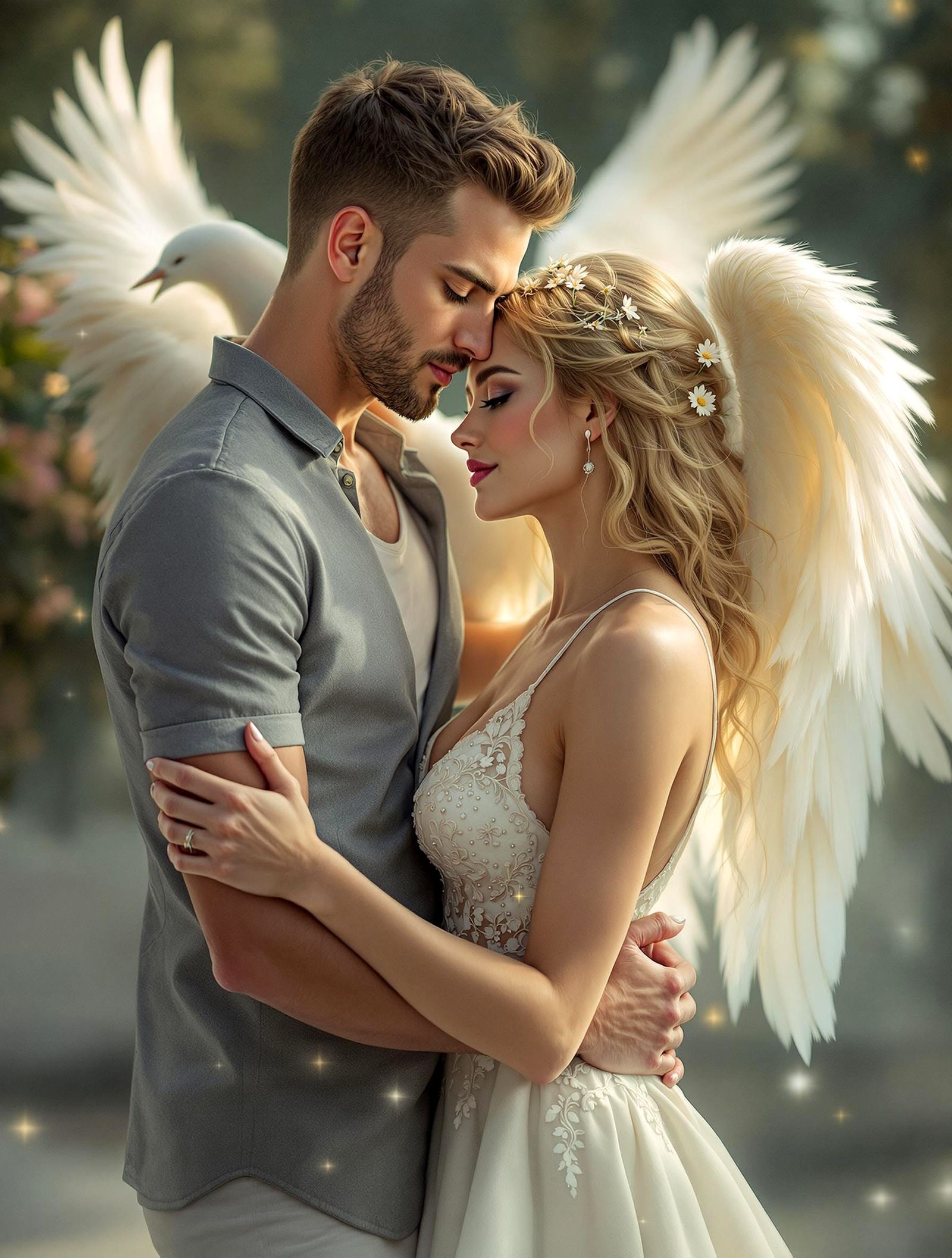 She is his angel, his heaven-sent dove