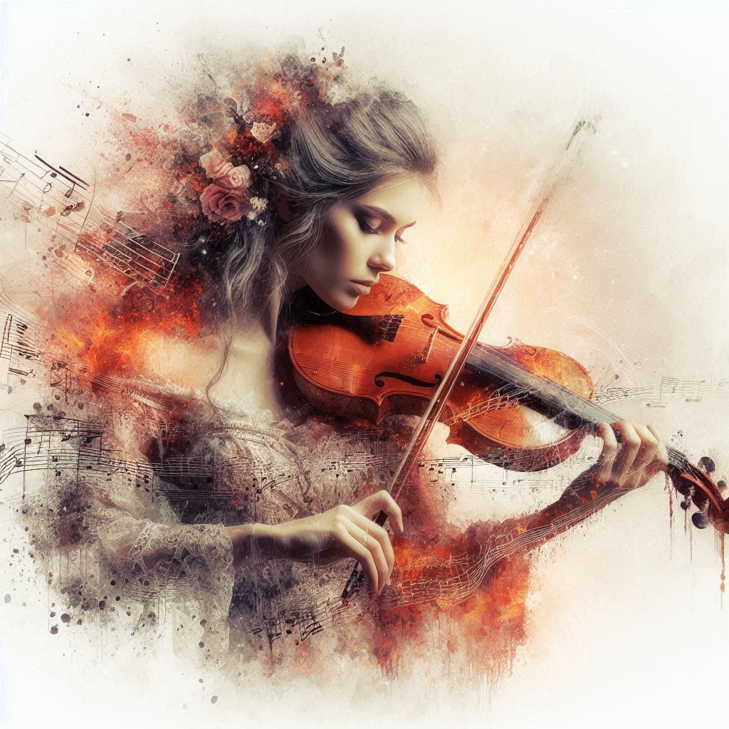 double exposure beautiful fantasy DALL-E 3 portrait landscape..