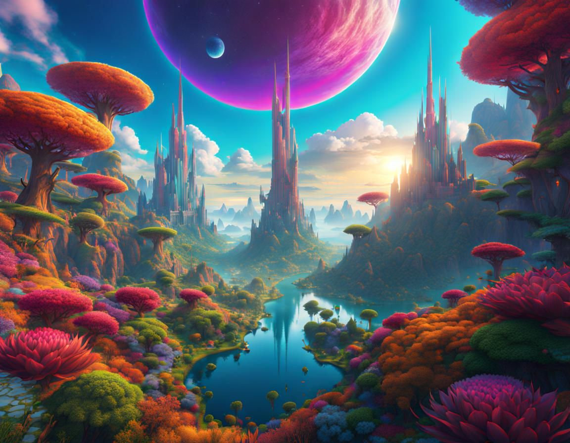 Colorful Skyworld - AI Generated Artwork - NightCafe Creator