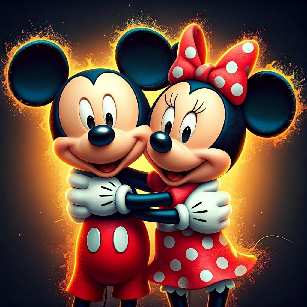 Mickey and Minnie Mouse Hug: 3D Hyperrealistic Dolls
