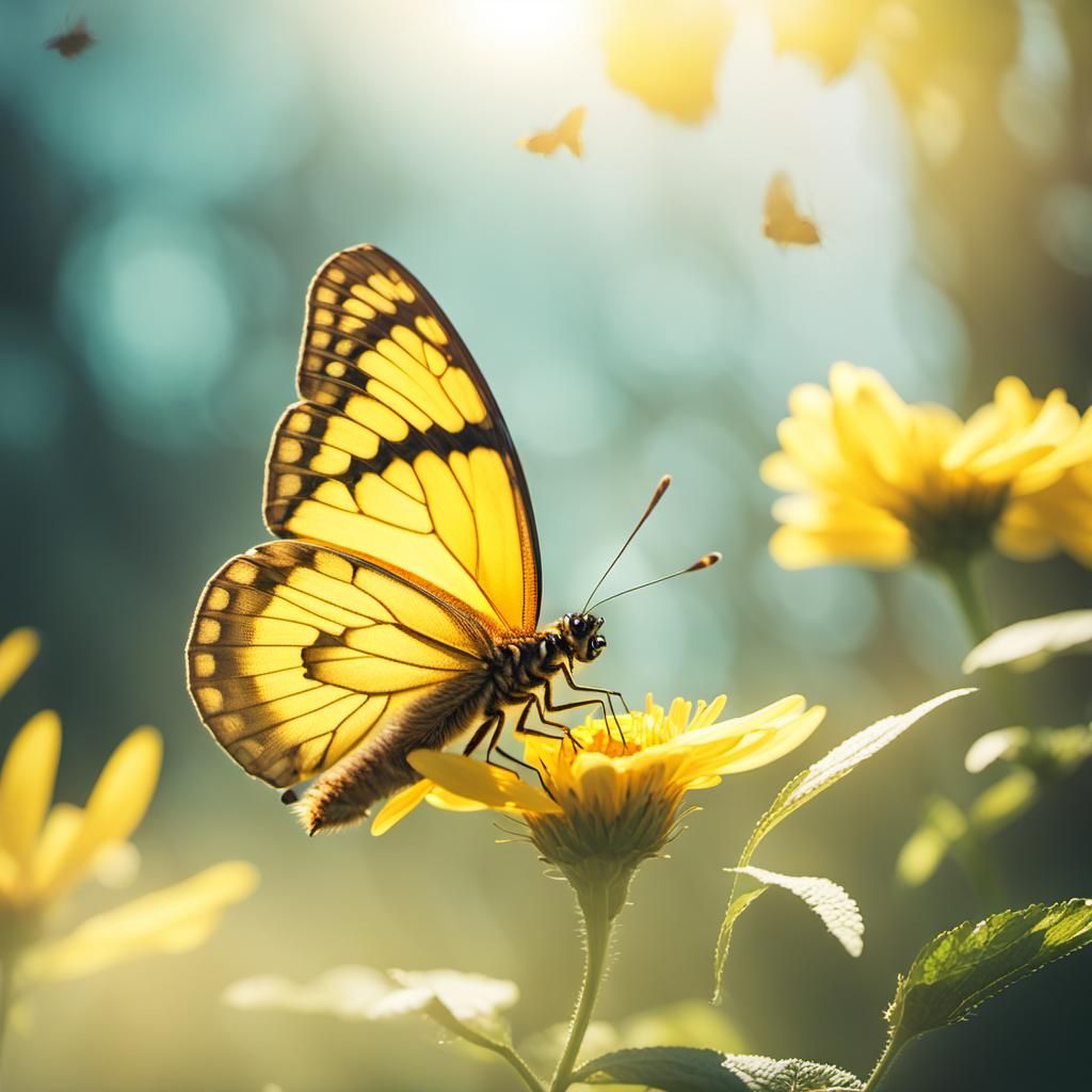 yellow butterfly background