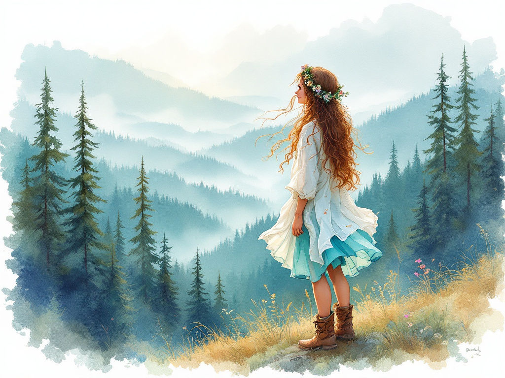 A girl in a turquoise landscape – MI