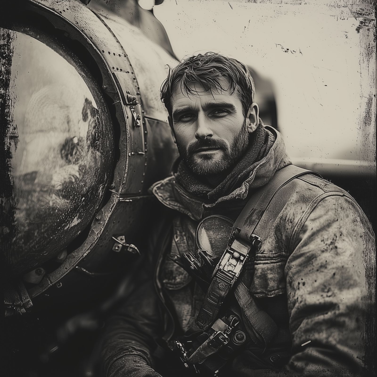 Worn Out Fighter Pilot Portrait