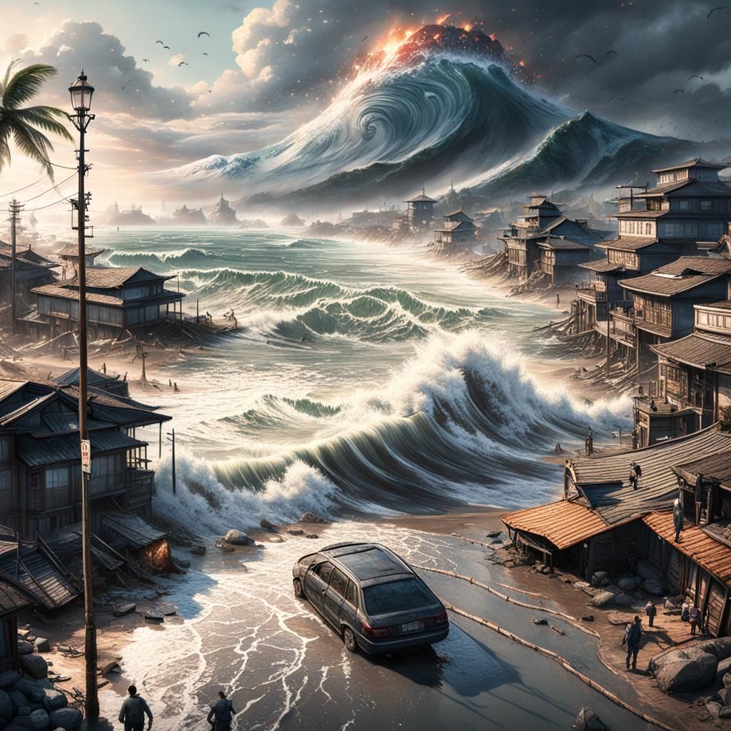 Tsunami - AI Generated Artwork - NightCafe Creator