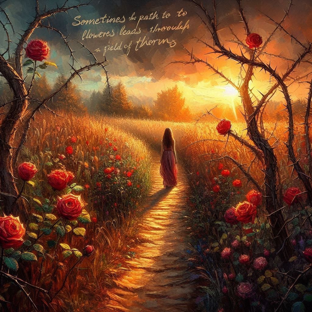 Sometimes the path to flowers leads through a field of thorn...